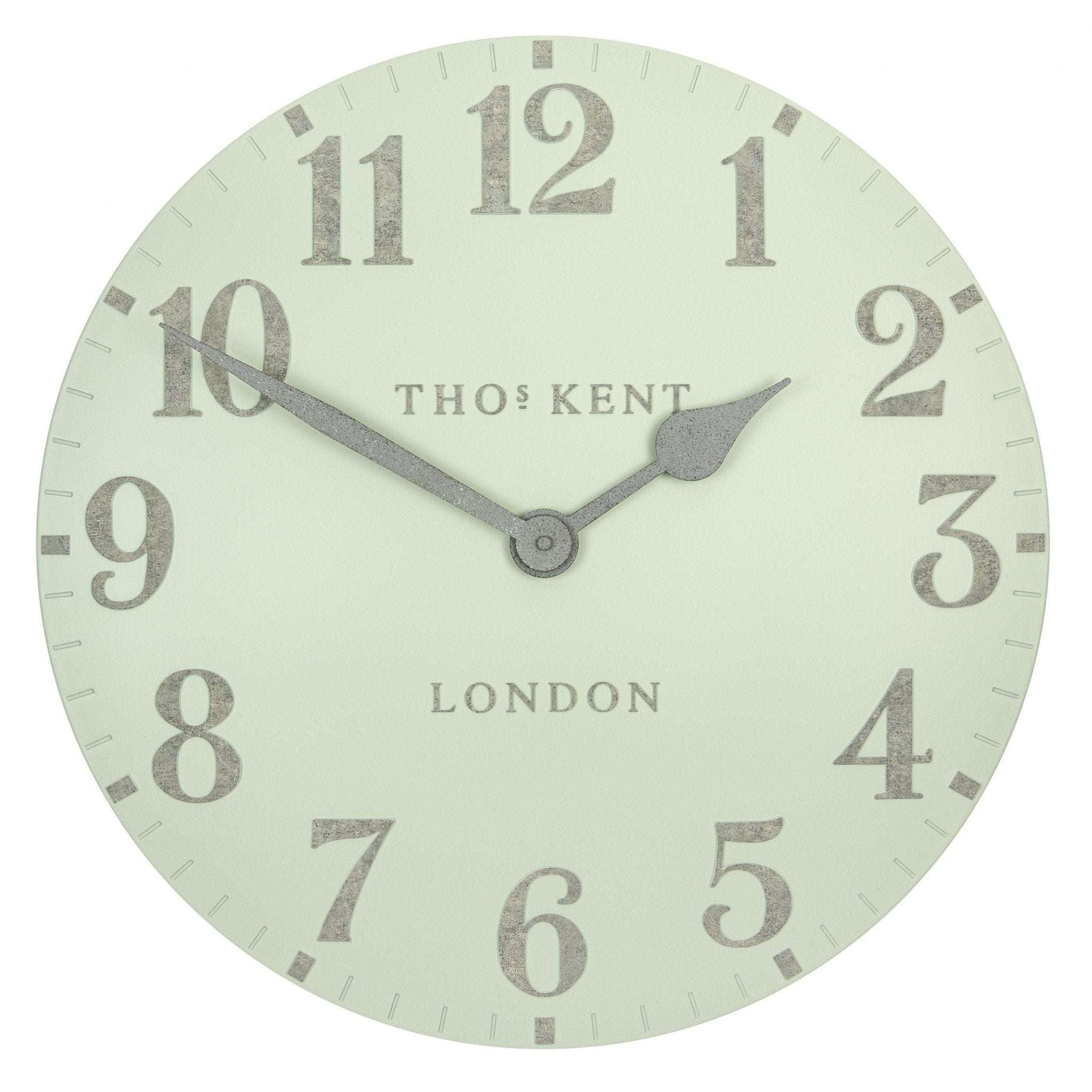 12" Arabic Wall Clock, Pearl Green