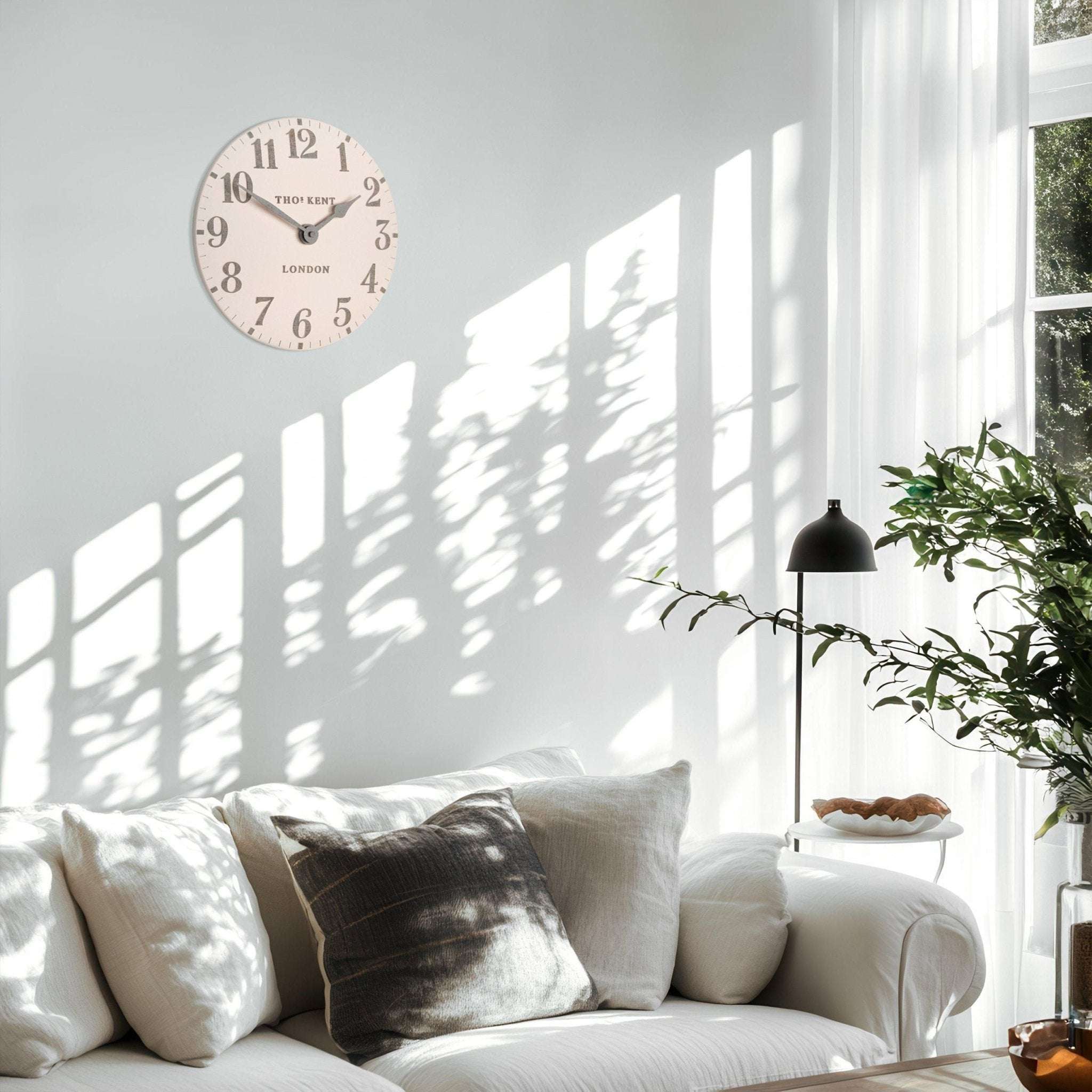 12" Arabic Wall Clock, Shy Pink