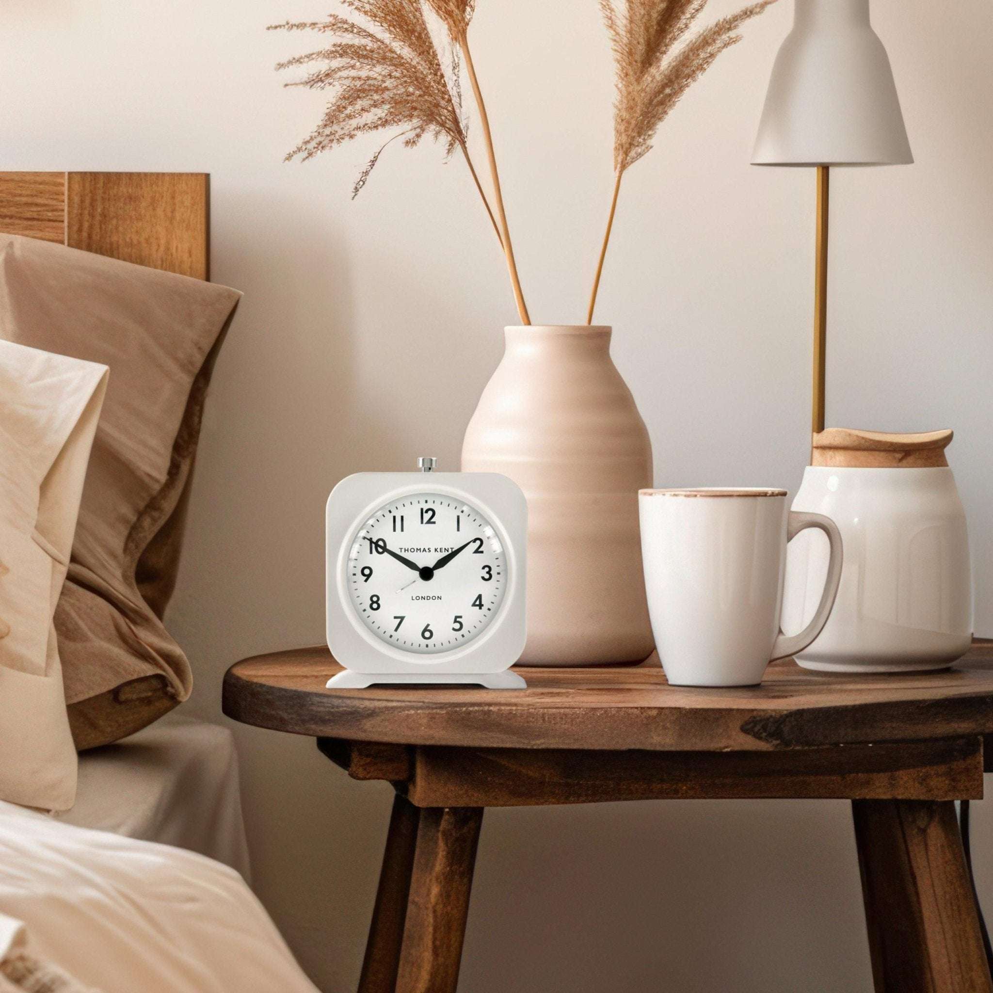 5" Finch Alarm Clock Warm Grey,Snowberry White,Taupe