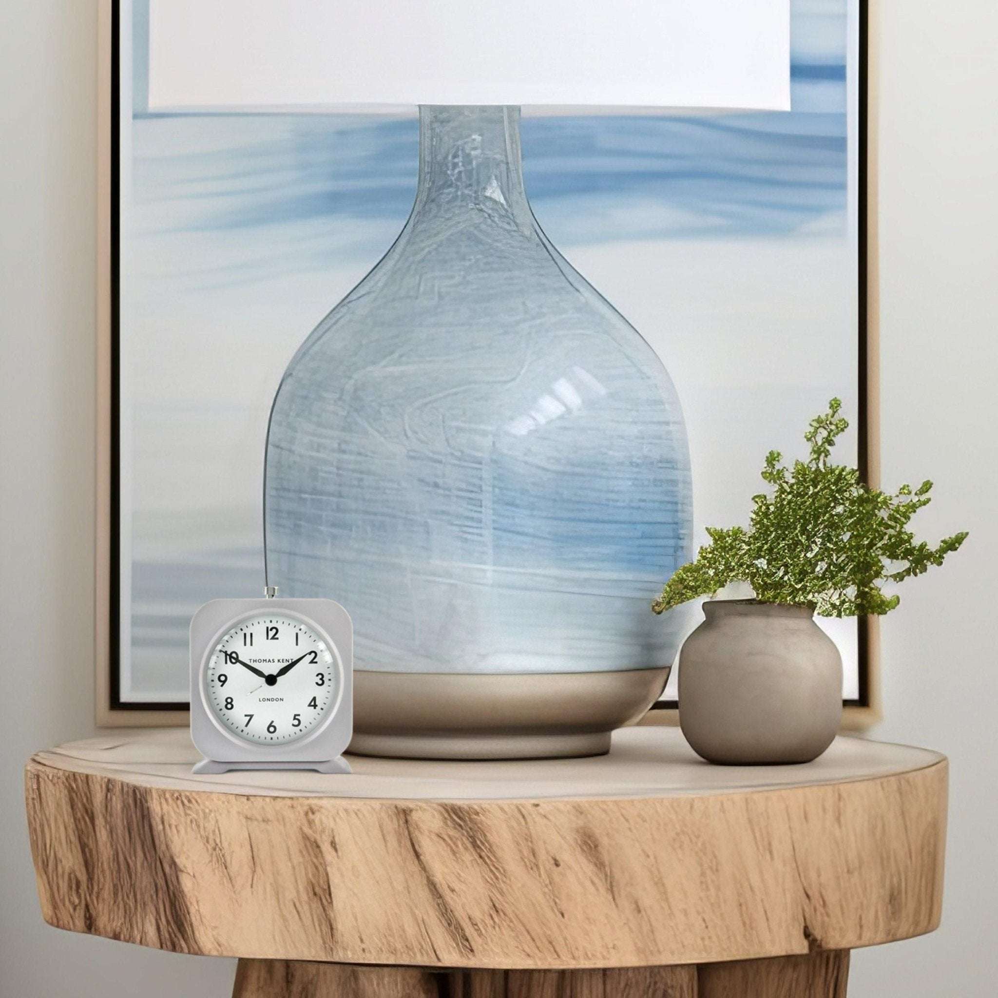 5" Finch Alarm Clock Warm Grey,Snowberry White,Taupe