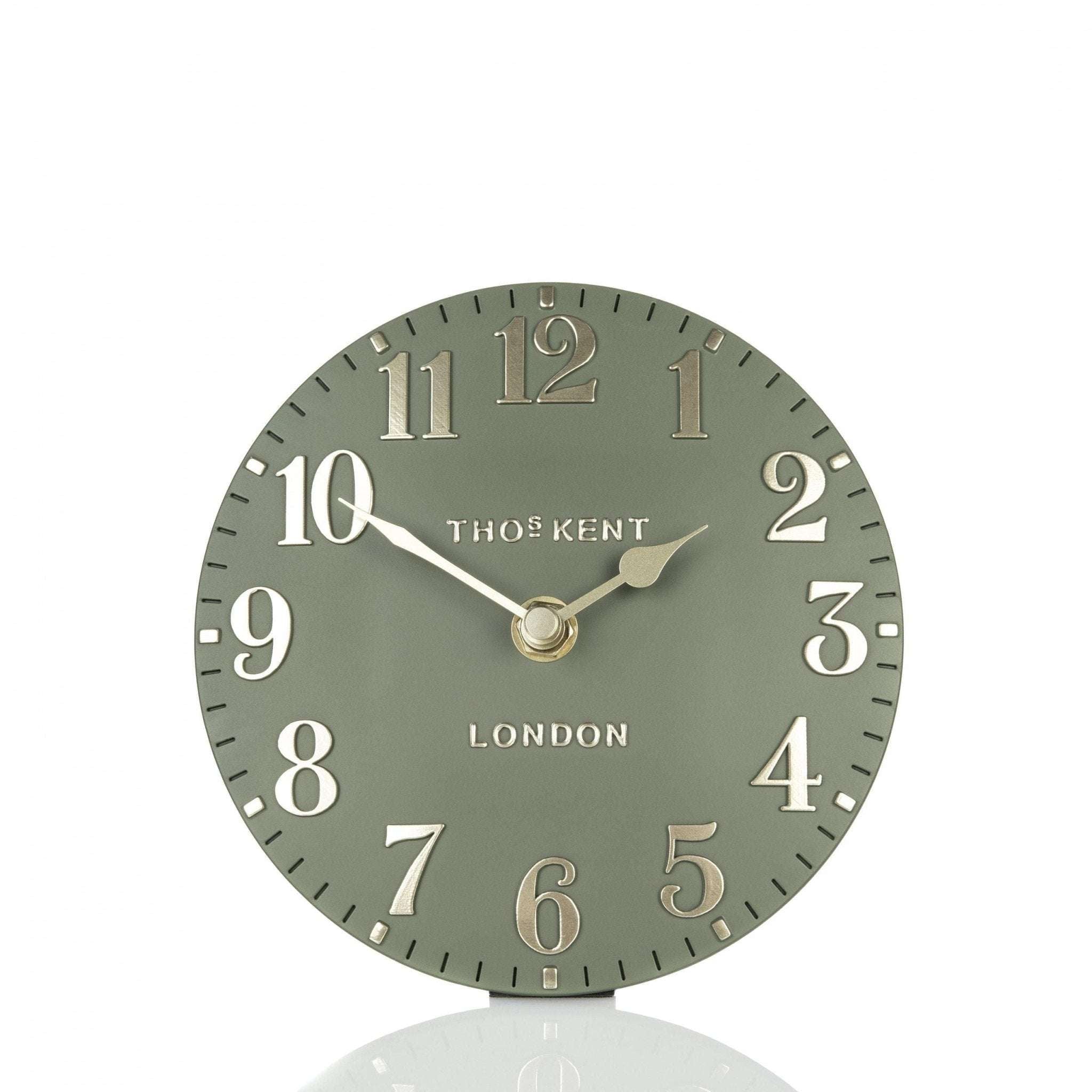 6" Arabic Mantel Clock, Lichen