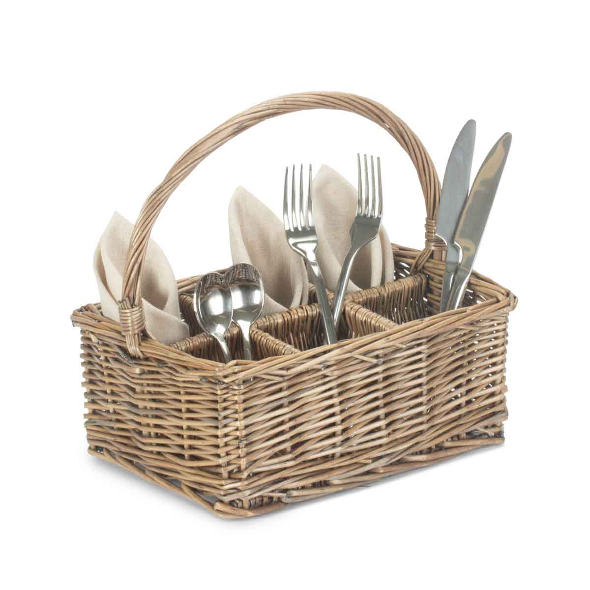 6 Section Cutlery Basket in Willow