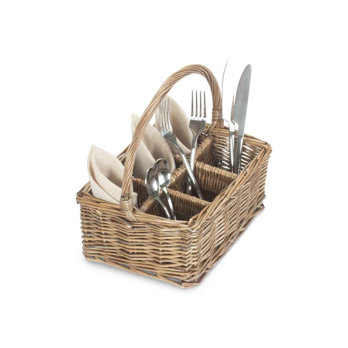 6 Section Cutlery Basket in Willow