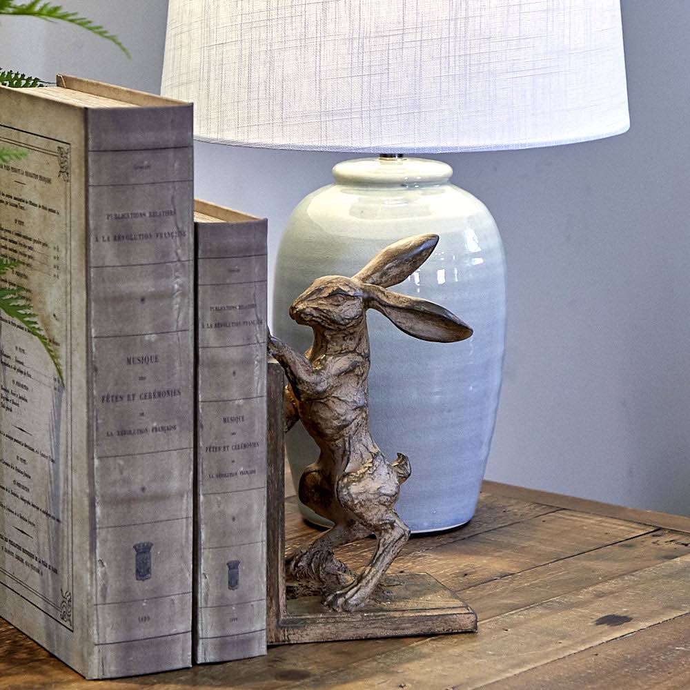 Pale Green Table Lamp with Linen Shade