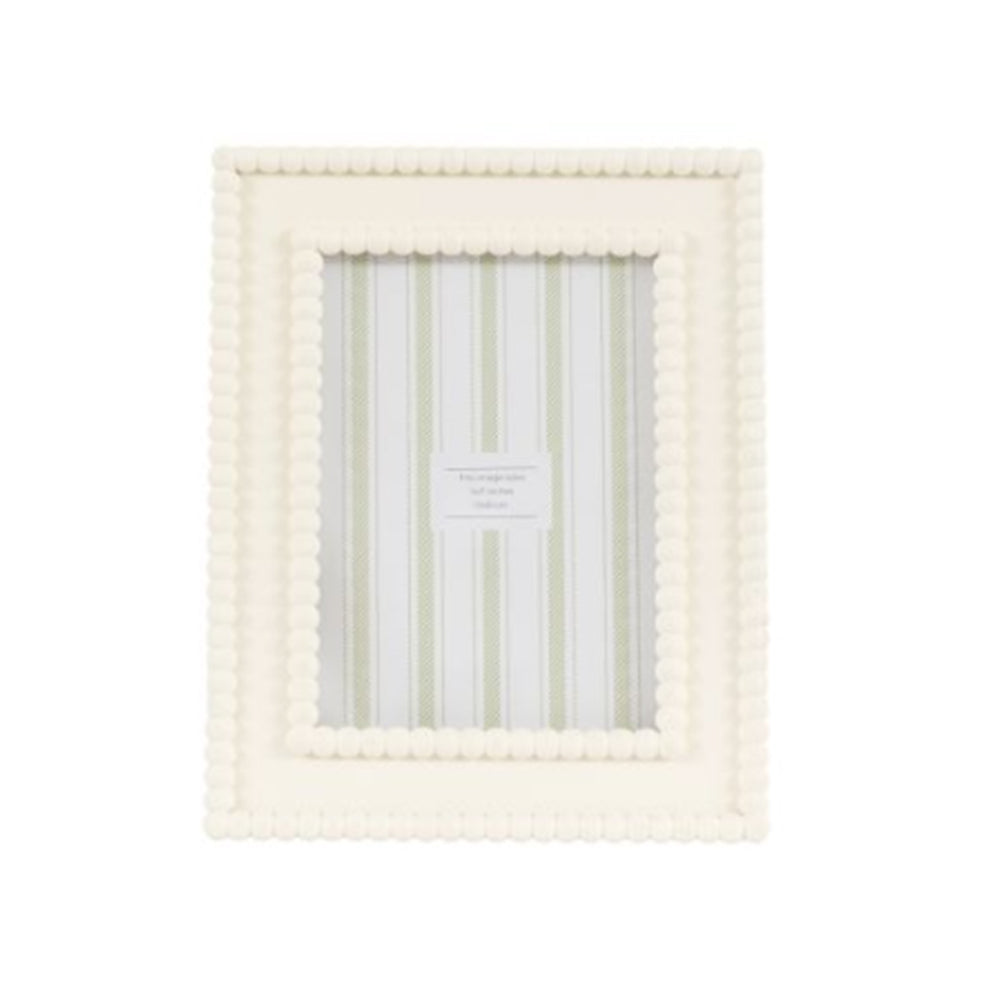 Cove Beaded Photo Frame, White 7 x 5"