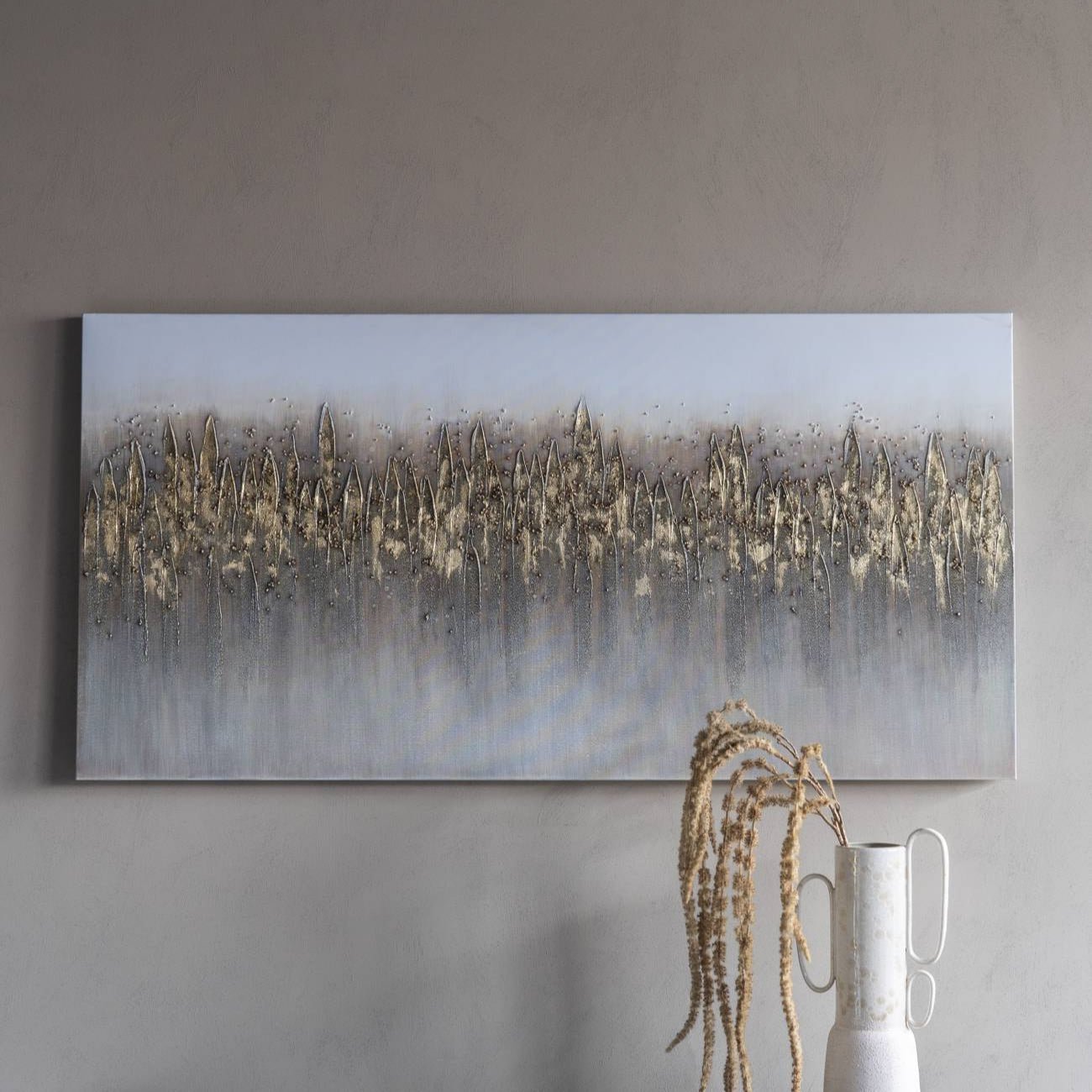 Abstract Golden Reeds Canvas