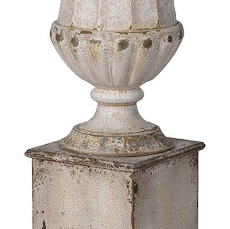 Aged Metal Planter with Plinth