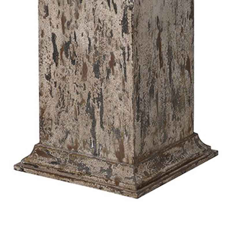 Aged Metal Planter with Plinth