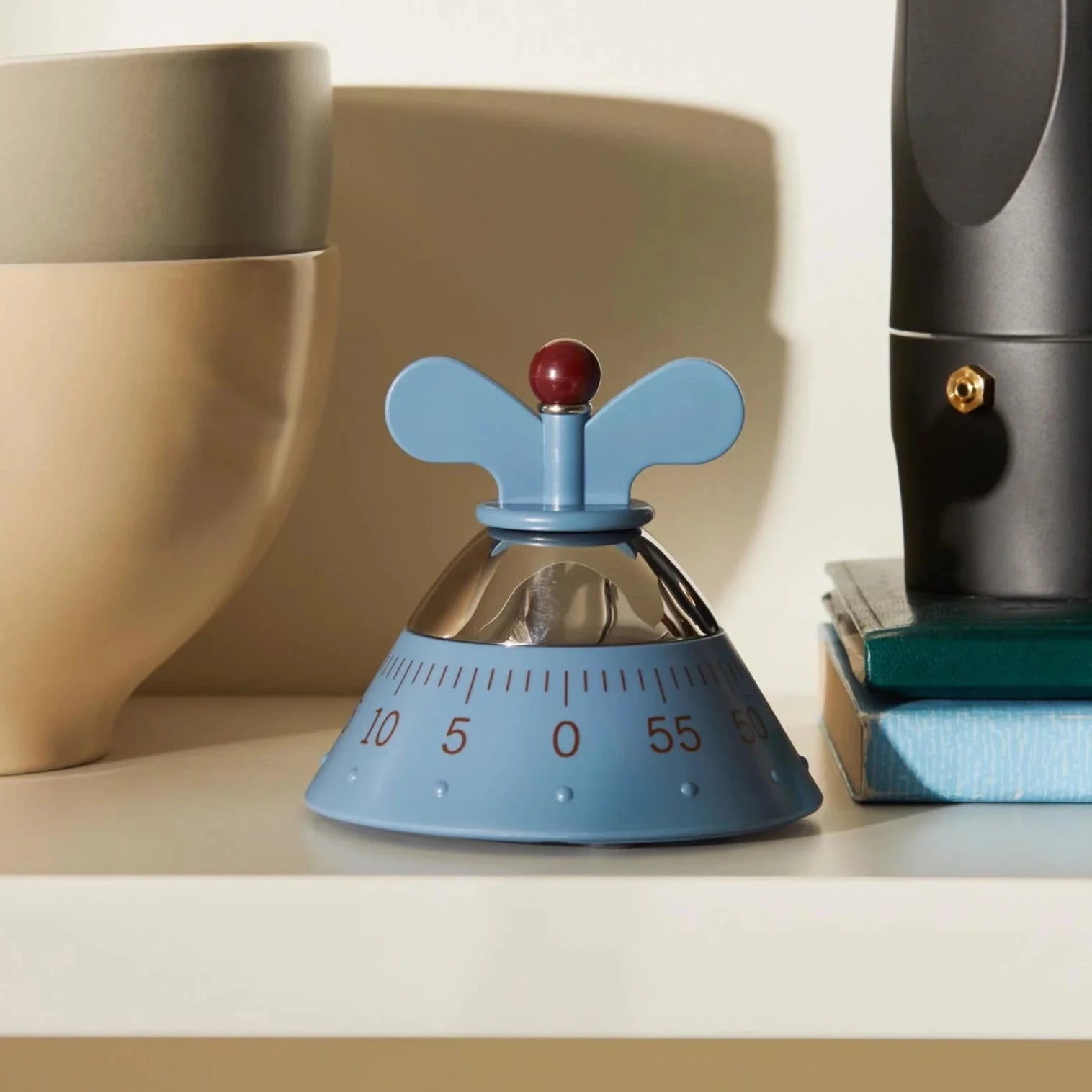 Alessi Kitchen Timer White,Light Blue