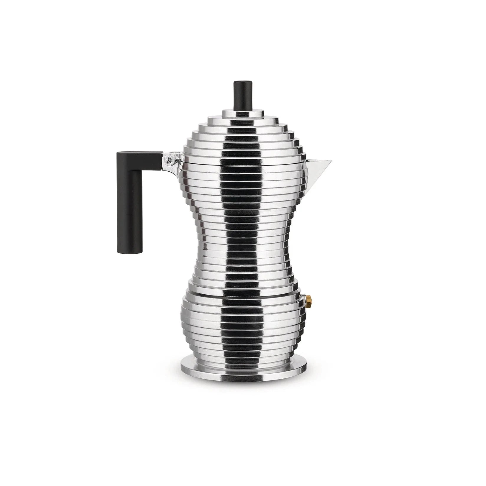 Alessi Stainless Pulcina Espresso Coffee Maker, 3 Cup with Black Handle