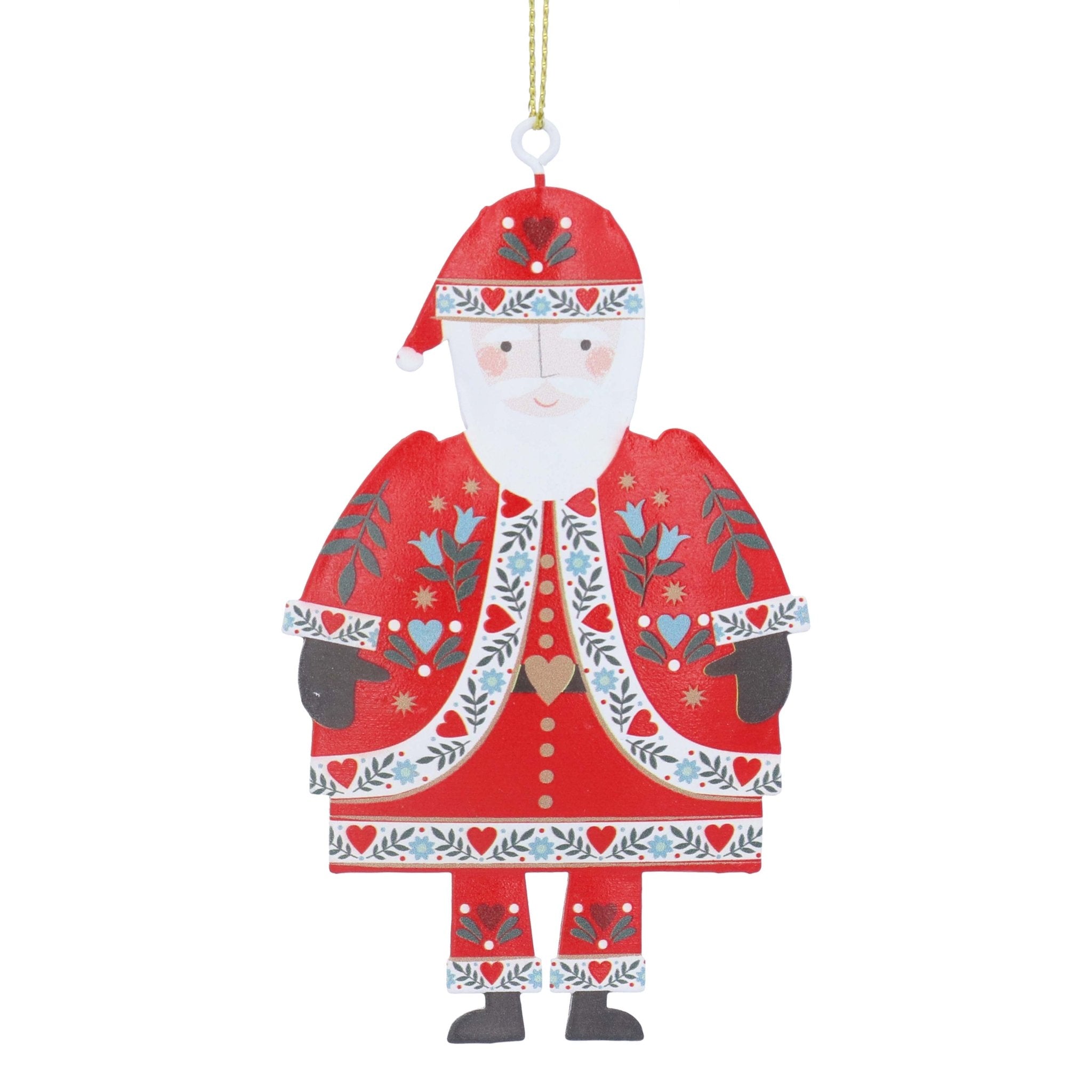 Alpine Tin Santa Decoration
