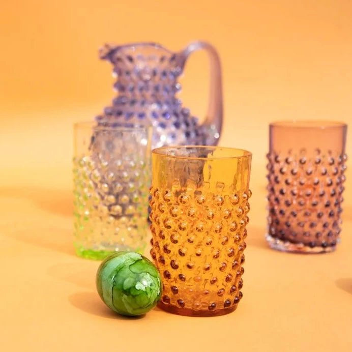 Amber Hobnail Tumbler