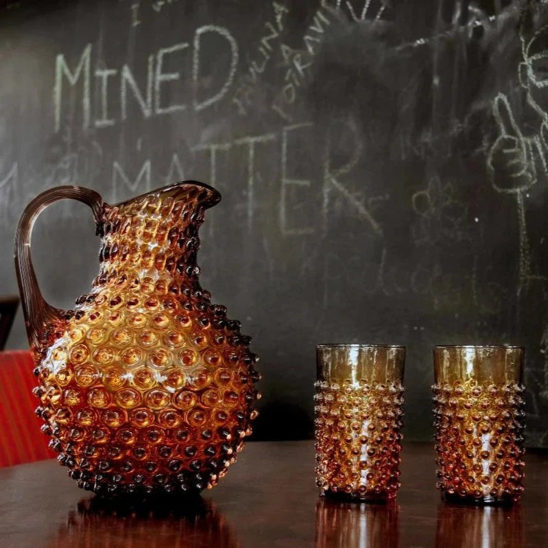 Amber Hobnail Tumbler