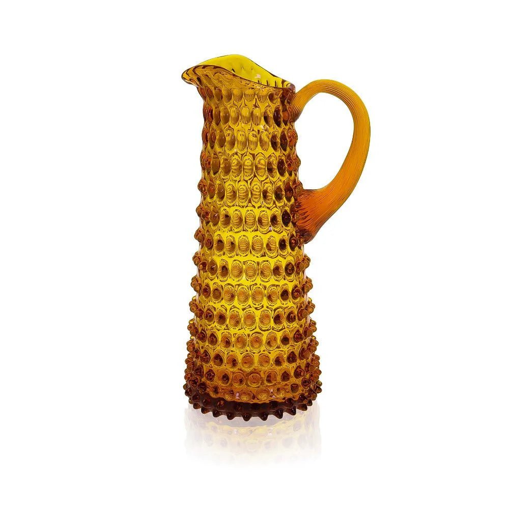 Amber Tall Hobnail Jug