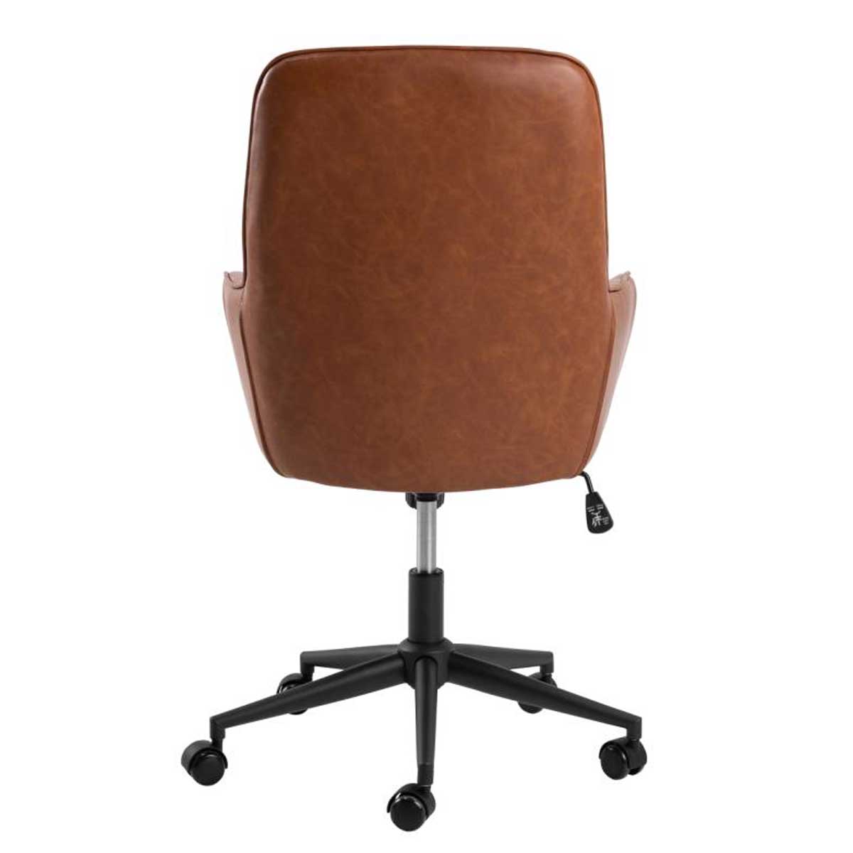 Anderson Desk Chair Tan Faux Leather,Beige Fabric