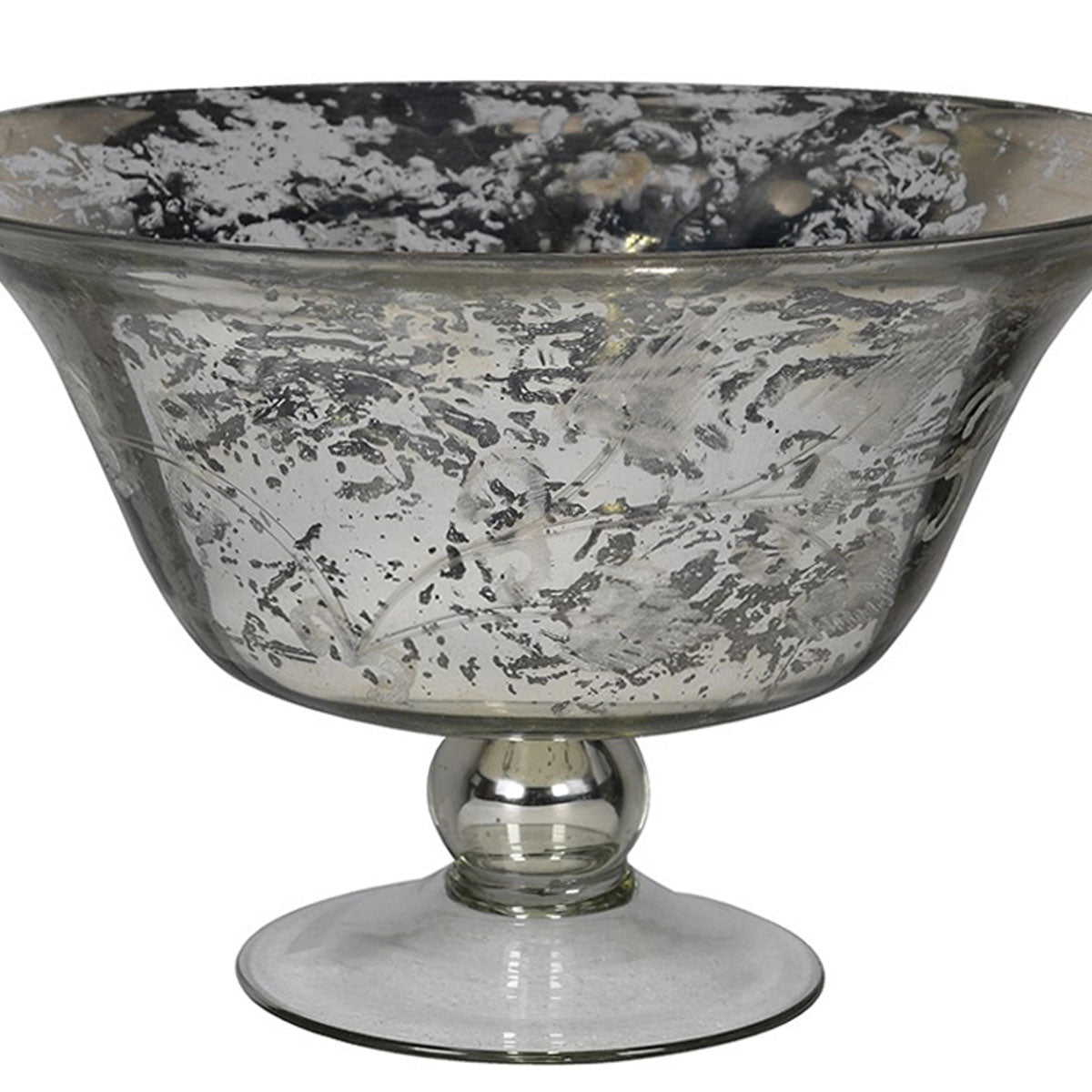 Antique Silver Etched Glass Bowl