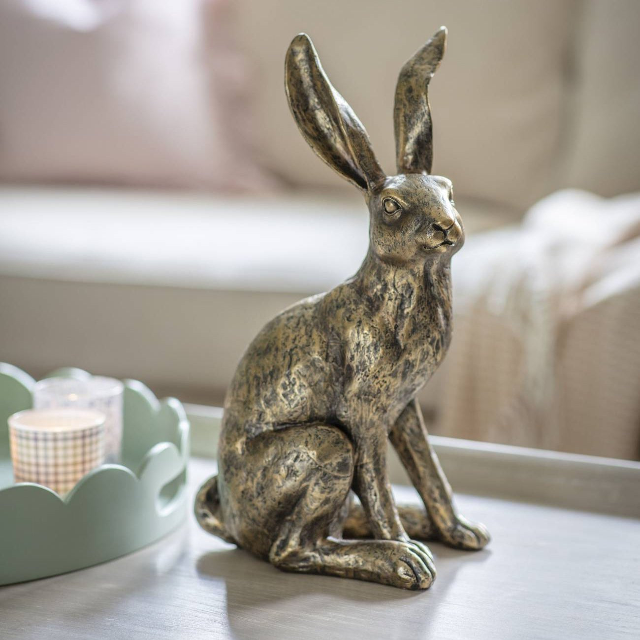 Antique Style Large Sitting Hare Sculpture