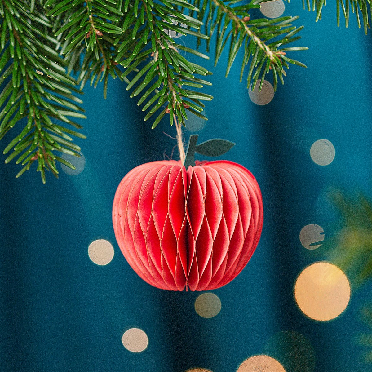 Apple Honeycomb Paper Hanging Decoration