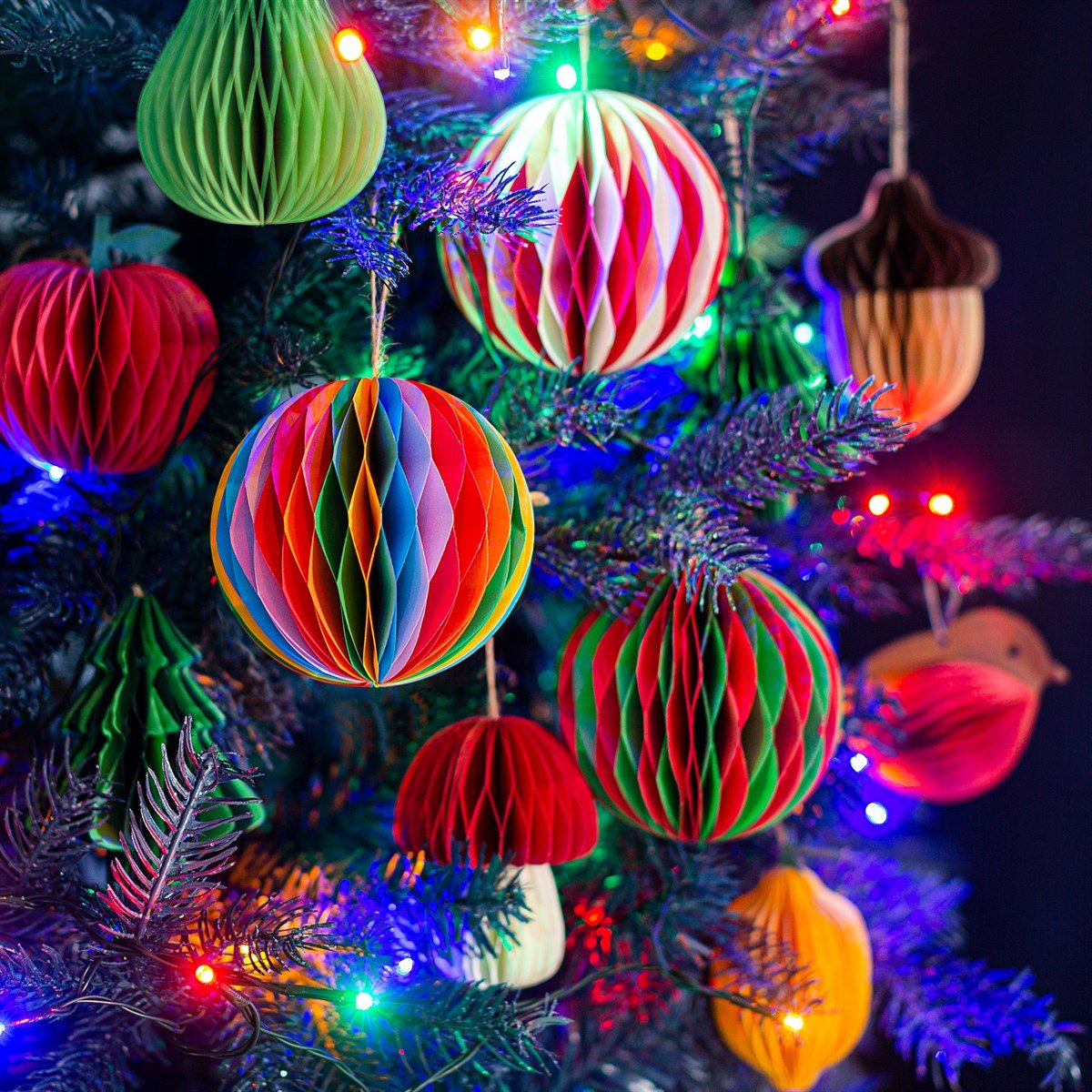 Apple Honeycomb Paper Hanging Decoration