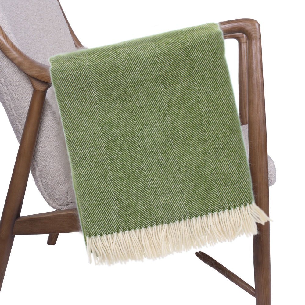Apple Shetland Herringbone Throw by Bronte