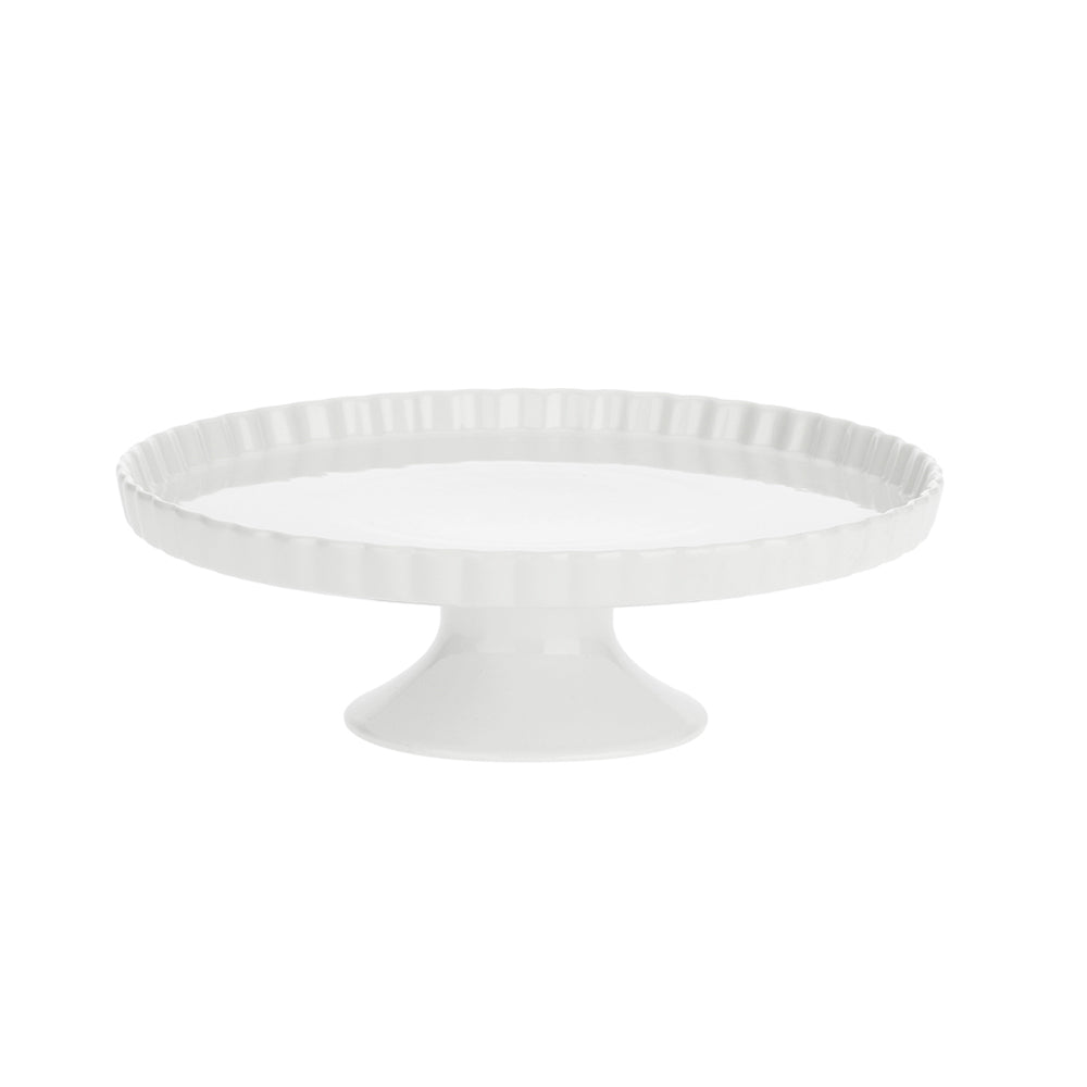 Arezzo White Porcelain Plate With Stand
