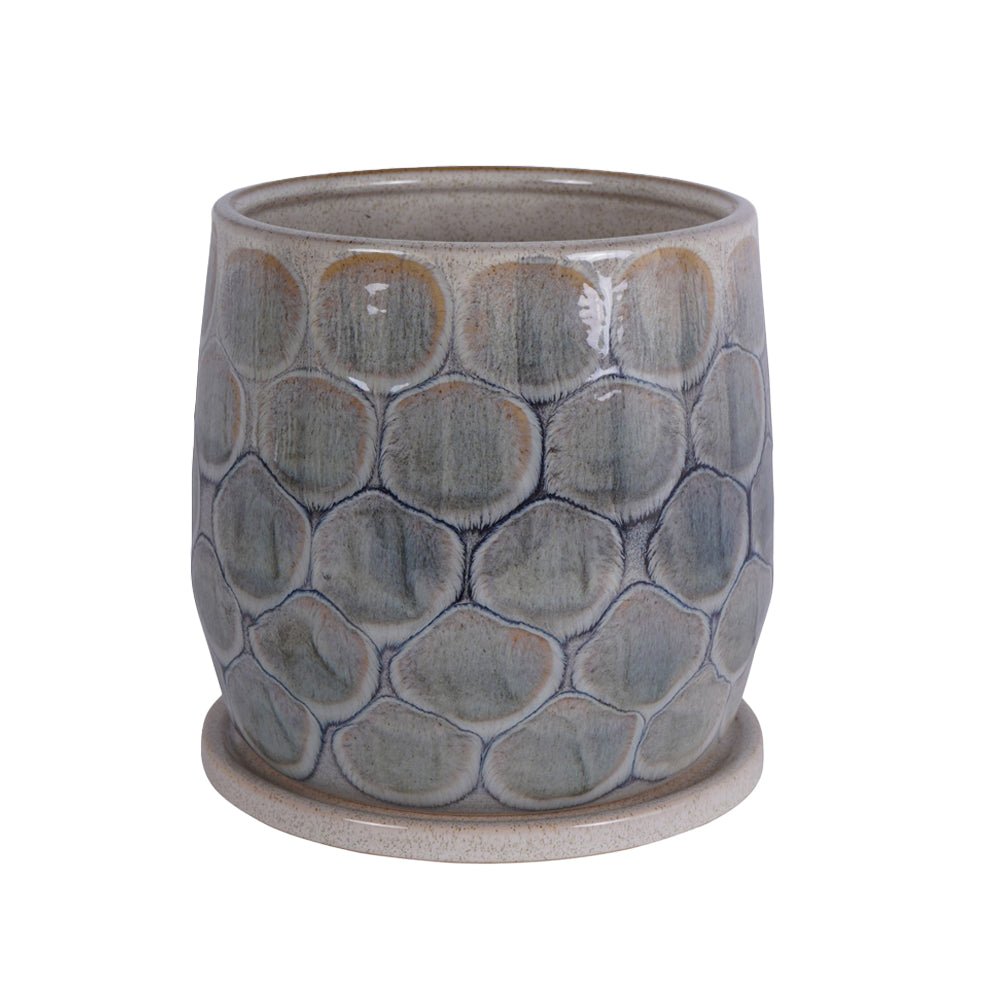 Armadillo Azure Ceramic Planter, Large