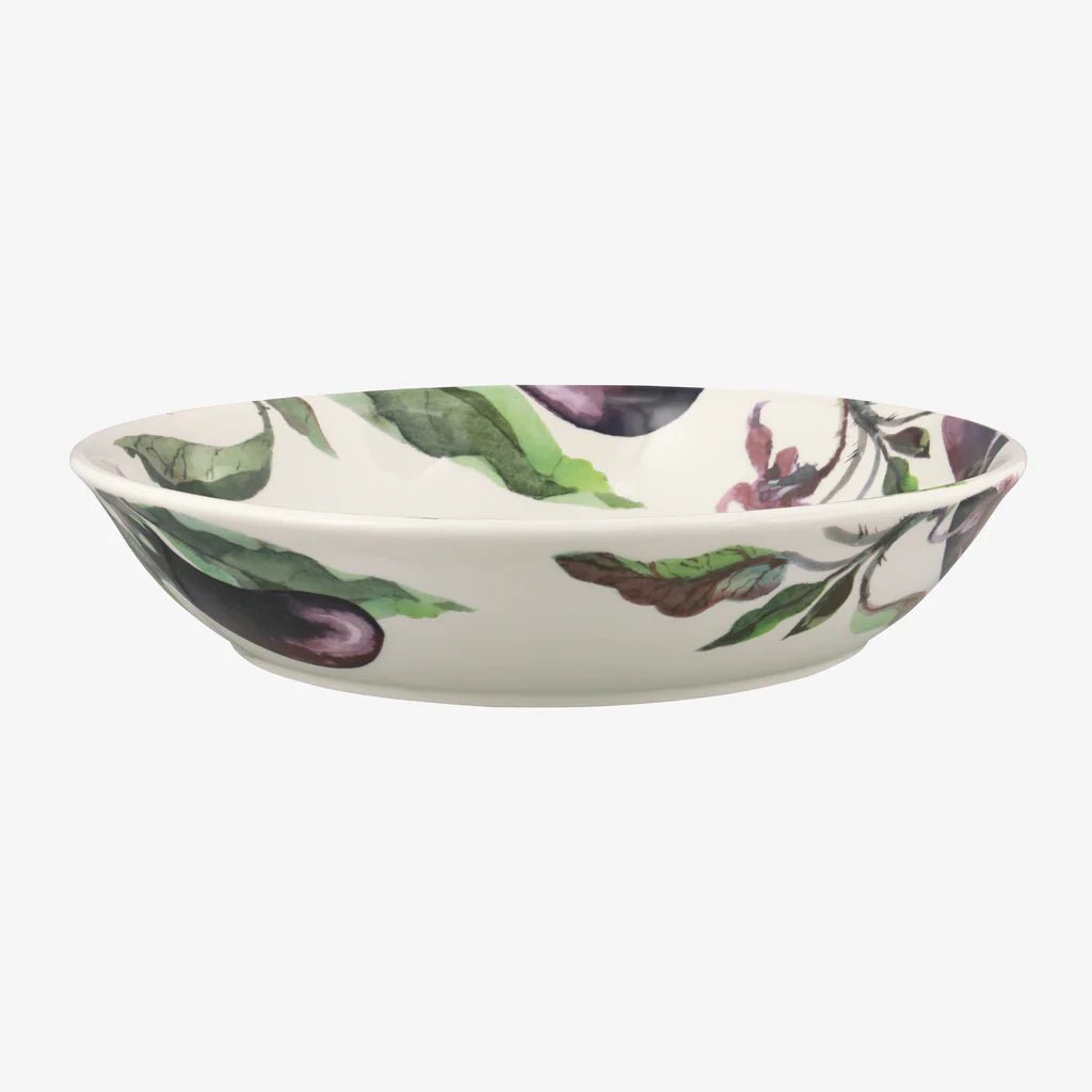 Aubergine and Flowers Medium Pasta Bowl