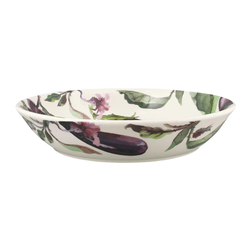 Aubergine and Flowers Medium Pasta Bowl
