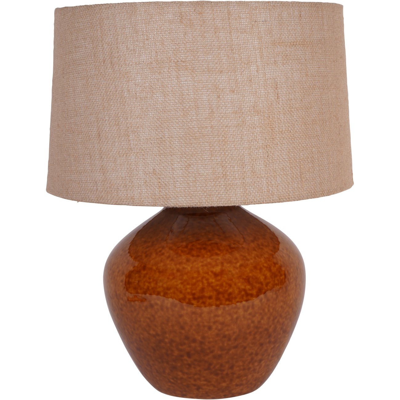 Aubrey Terracotta Ceramic Lamp With Hessian Shade, Large