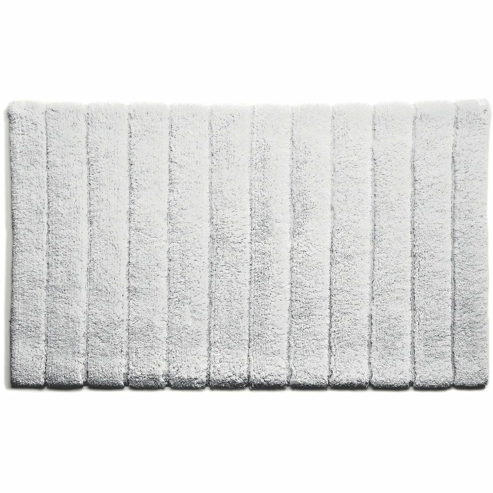 Bamboo Bathroom Mat, White Stripe 50 x 80 cm