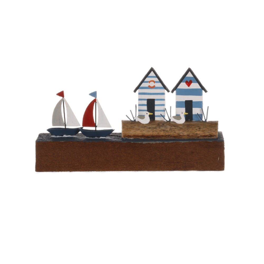 Beach Huts and Bay Scene - Angela Reed -