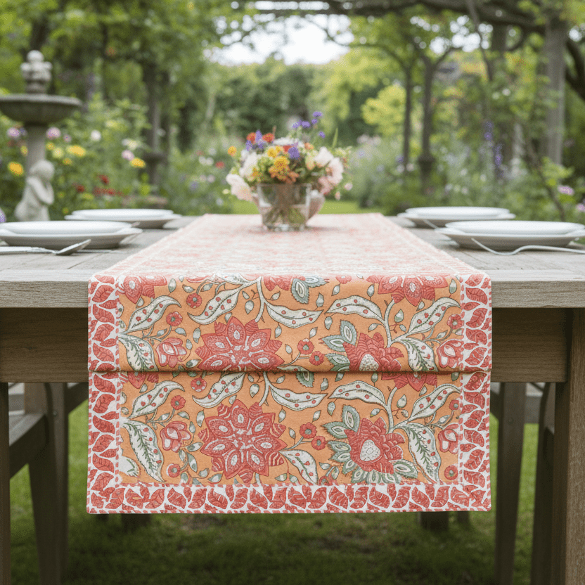 Beatrice Handblock Print Table Runner
