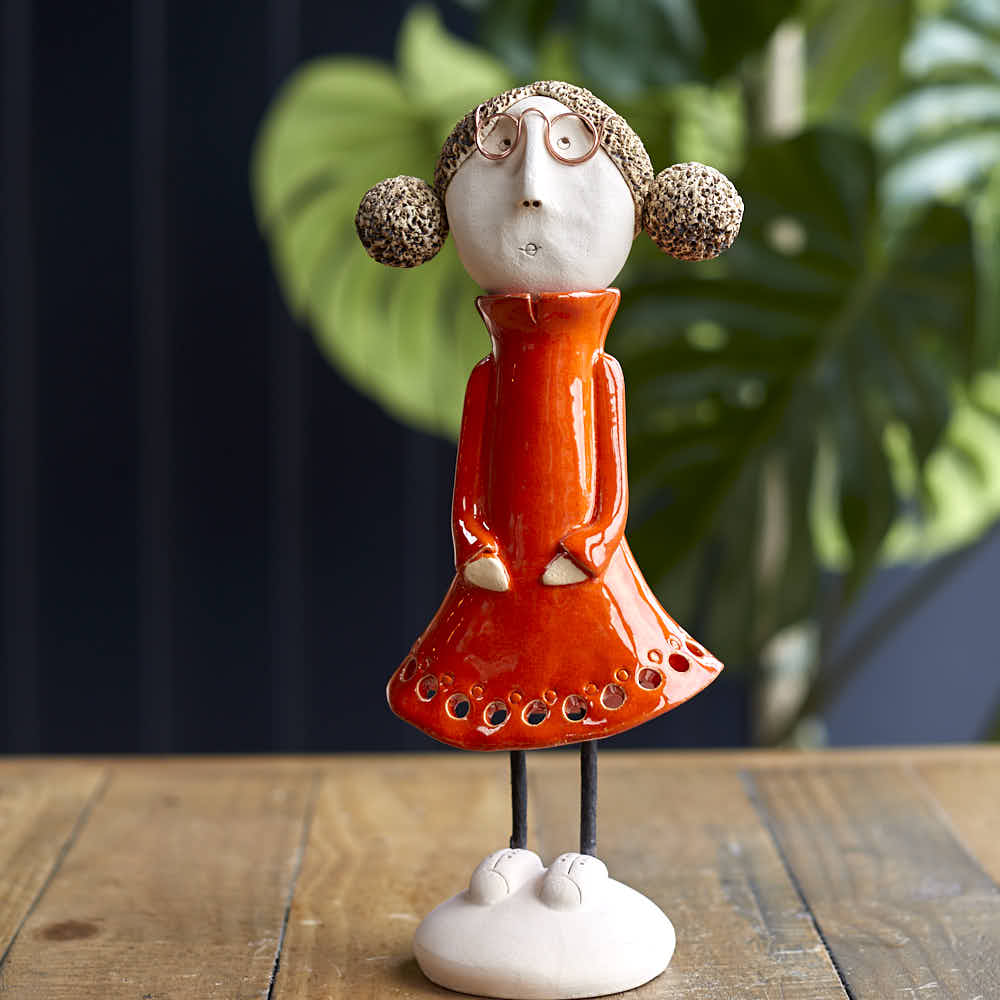 Best Friend Female Statue, Orange - Angela Reed -