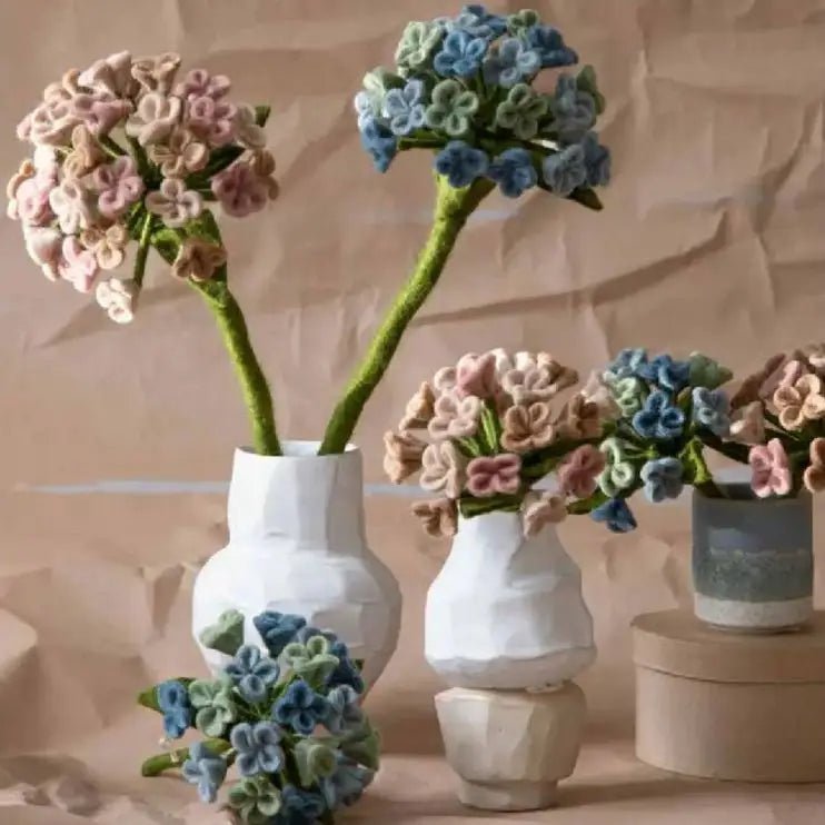 Felt Hydrangea, Pale Rose Large,Small