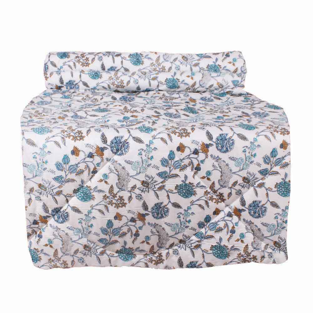 Blue and White Double Quilted Throw