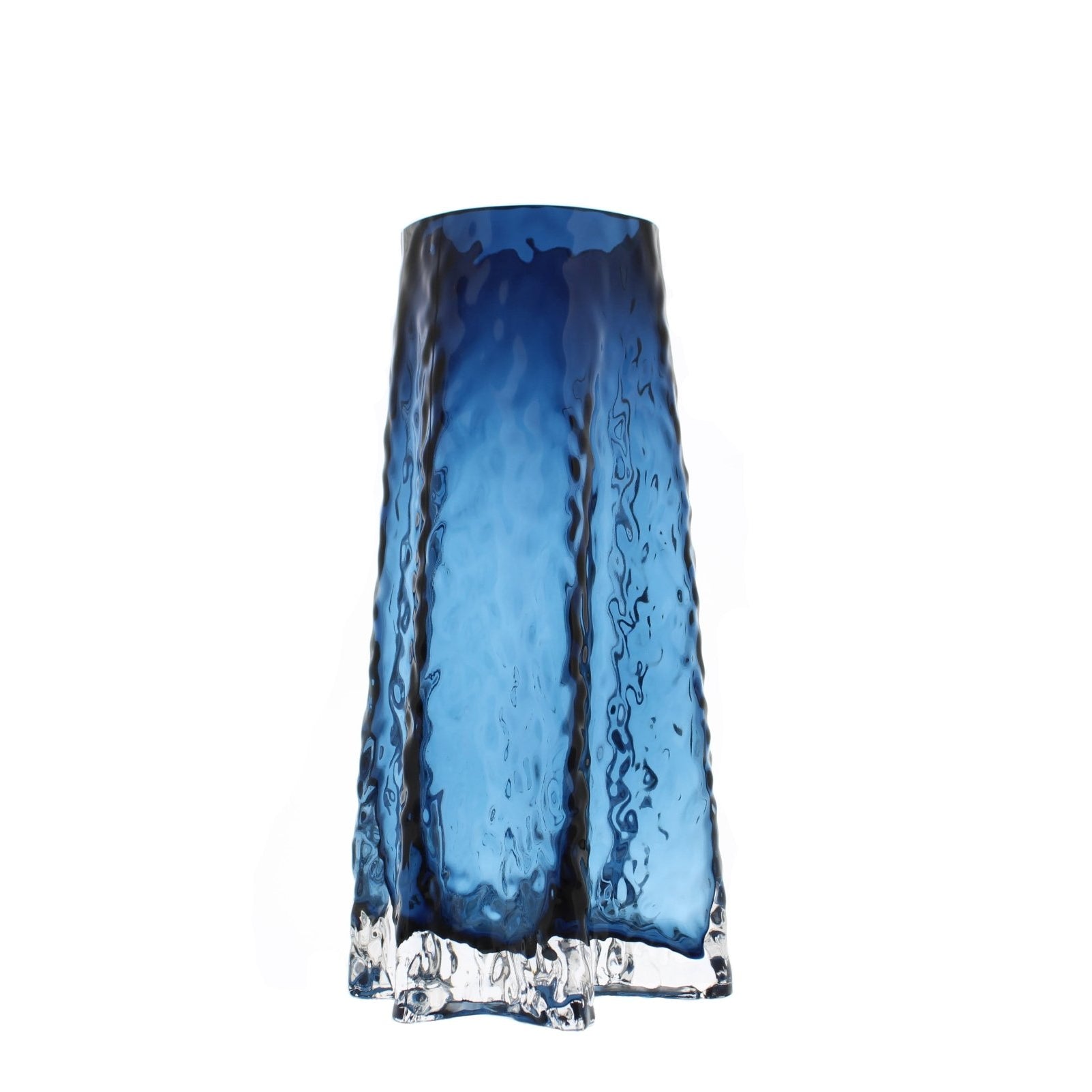 Blue Fluted Glass Vase Tall,Short