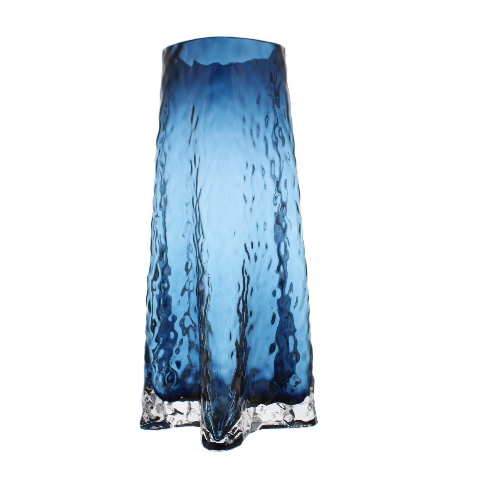Blue Fluted Glass Vase Tall,Short