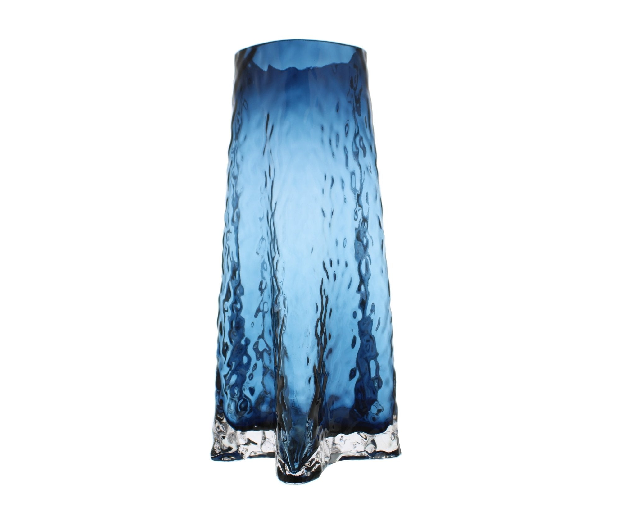 Blue Fluted Glass Vase Tall,Short