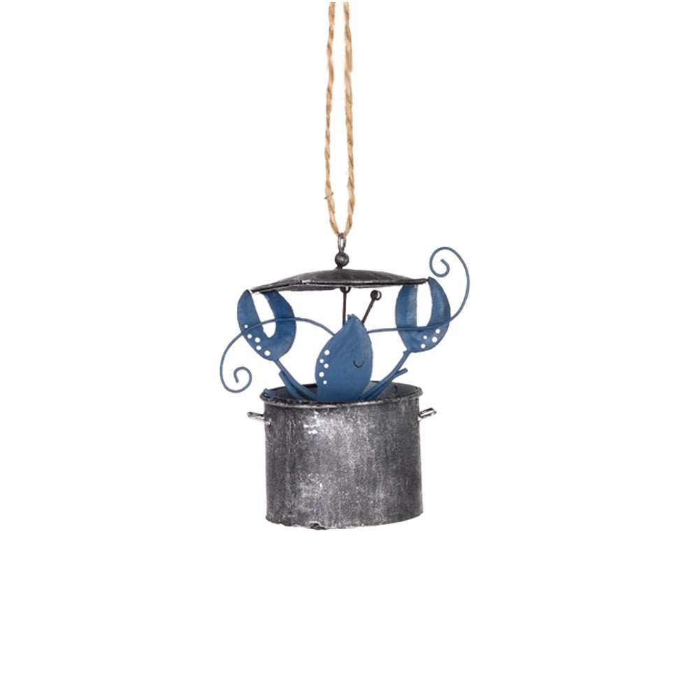 Blue Lobster Hiding in a Pot Decoration