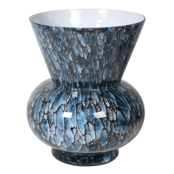 Blue Marble Glass Vase