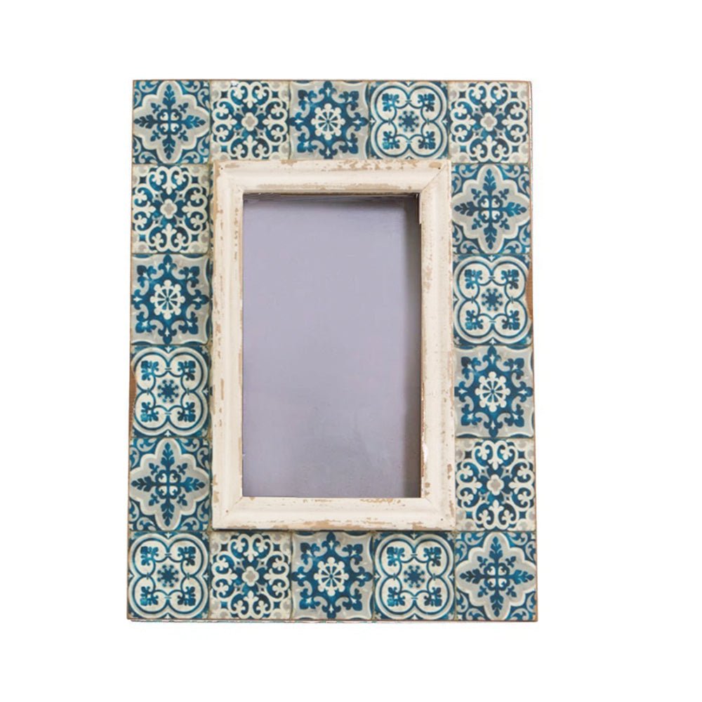 Blue Mosaic Tile Photo Frame