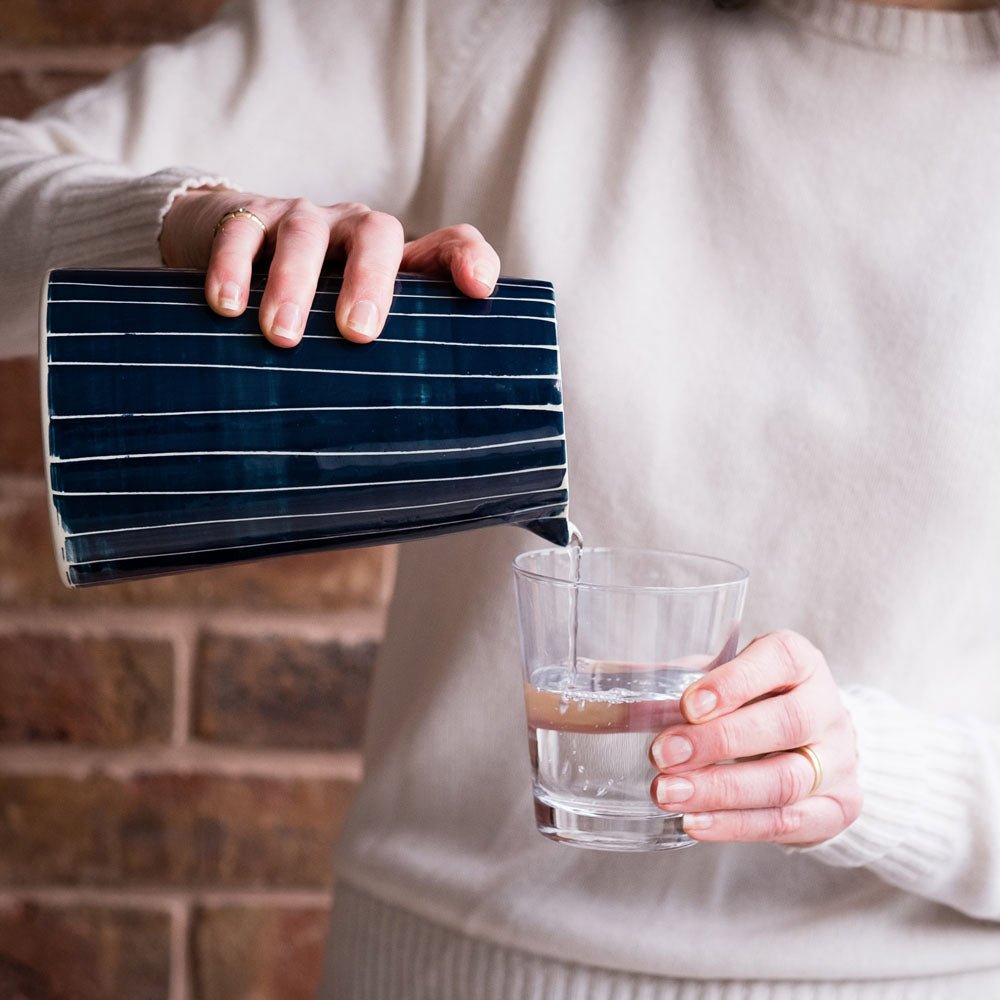 Blue Stripe Pitcher