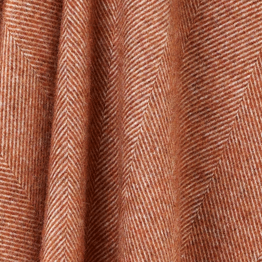 Brick Shetland Herringbone Throw by Bronte