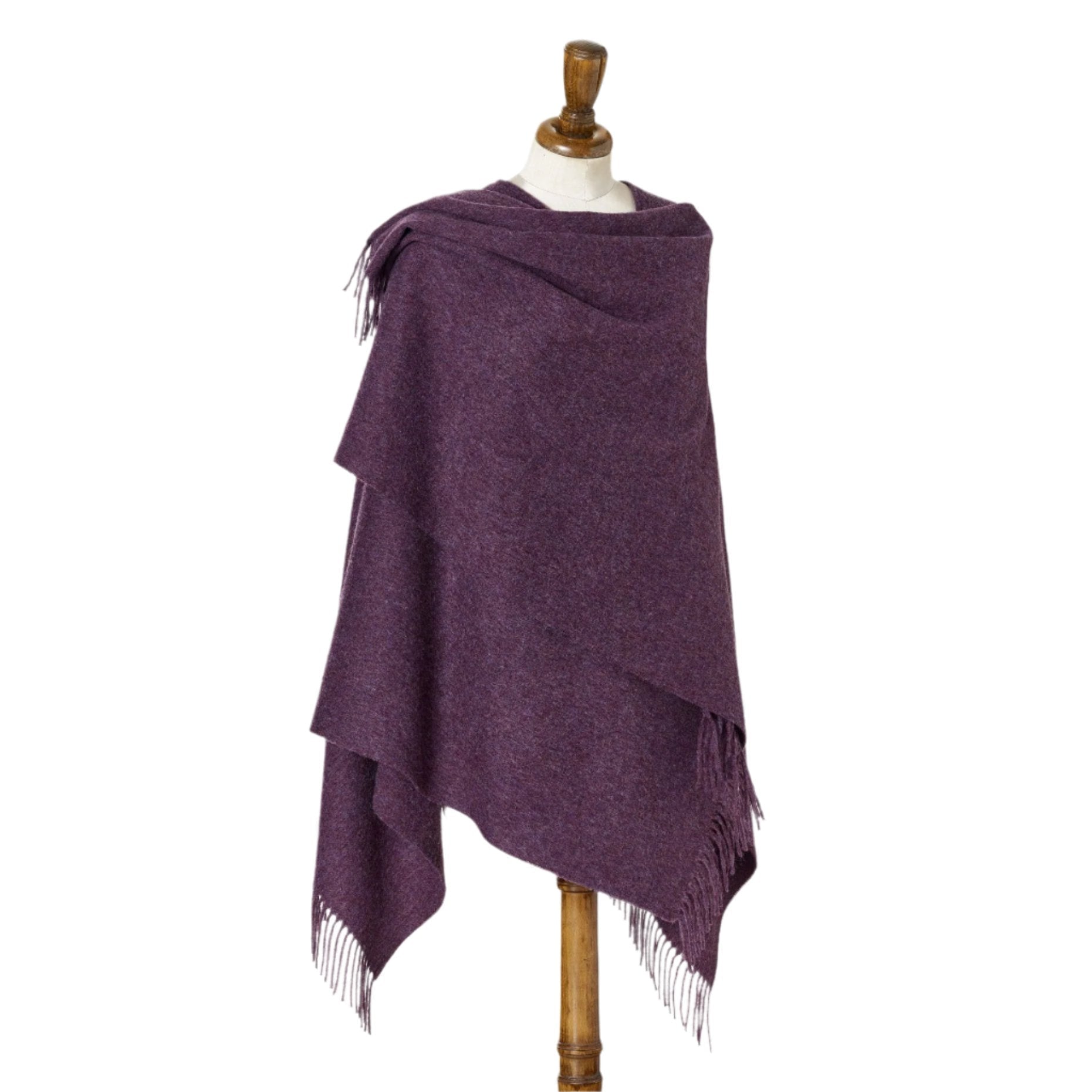 Bronte Merino Mini Ruana Plain Purple Heather
