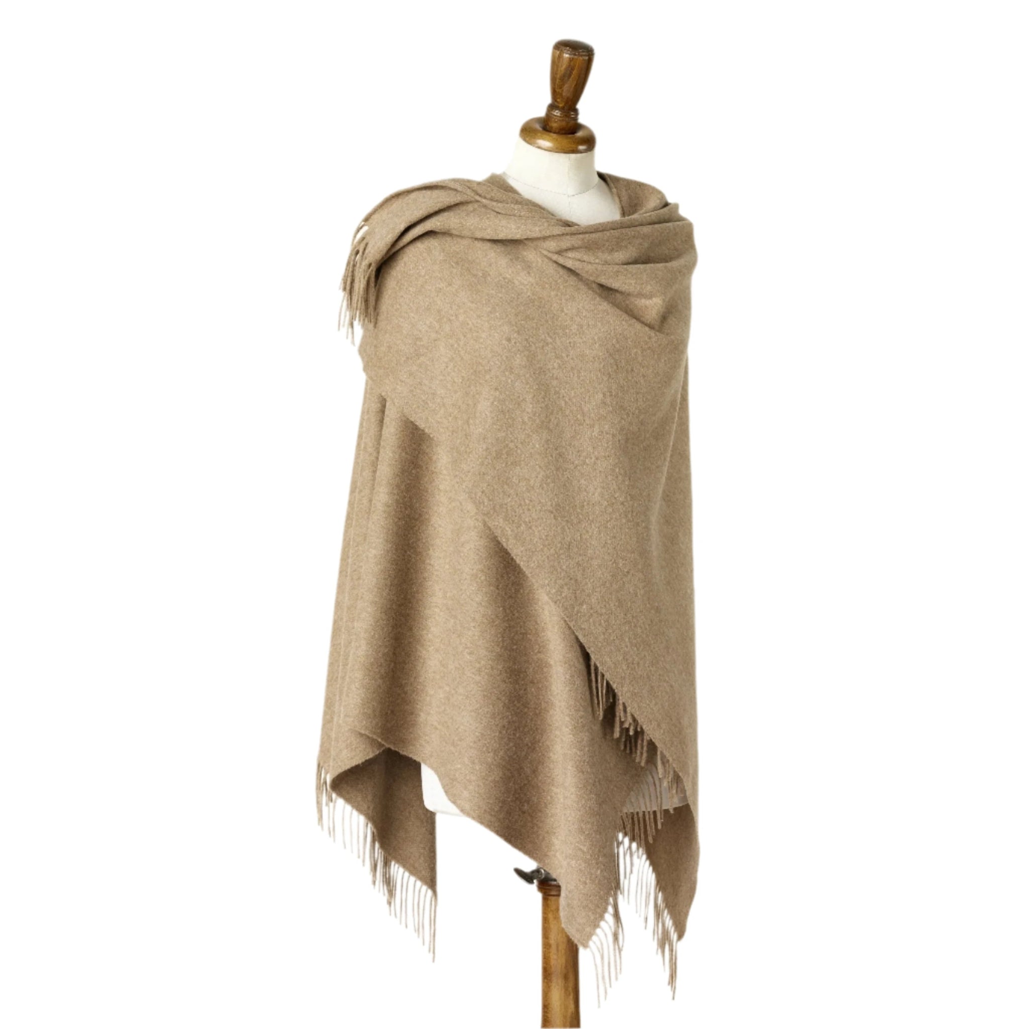 Bronte Merino Mini Ruana Plain New Camel