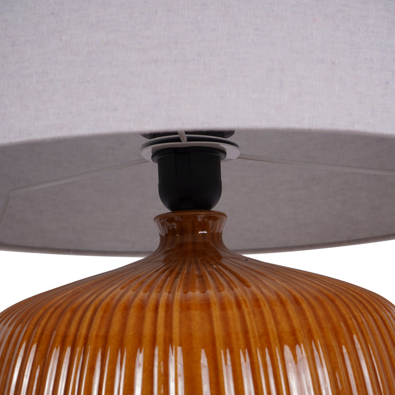 Bruno Ceramic Table Lamp, Burnt Ochre