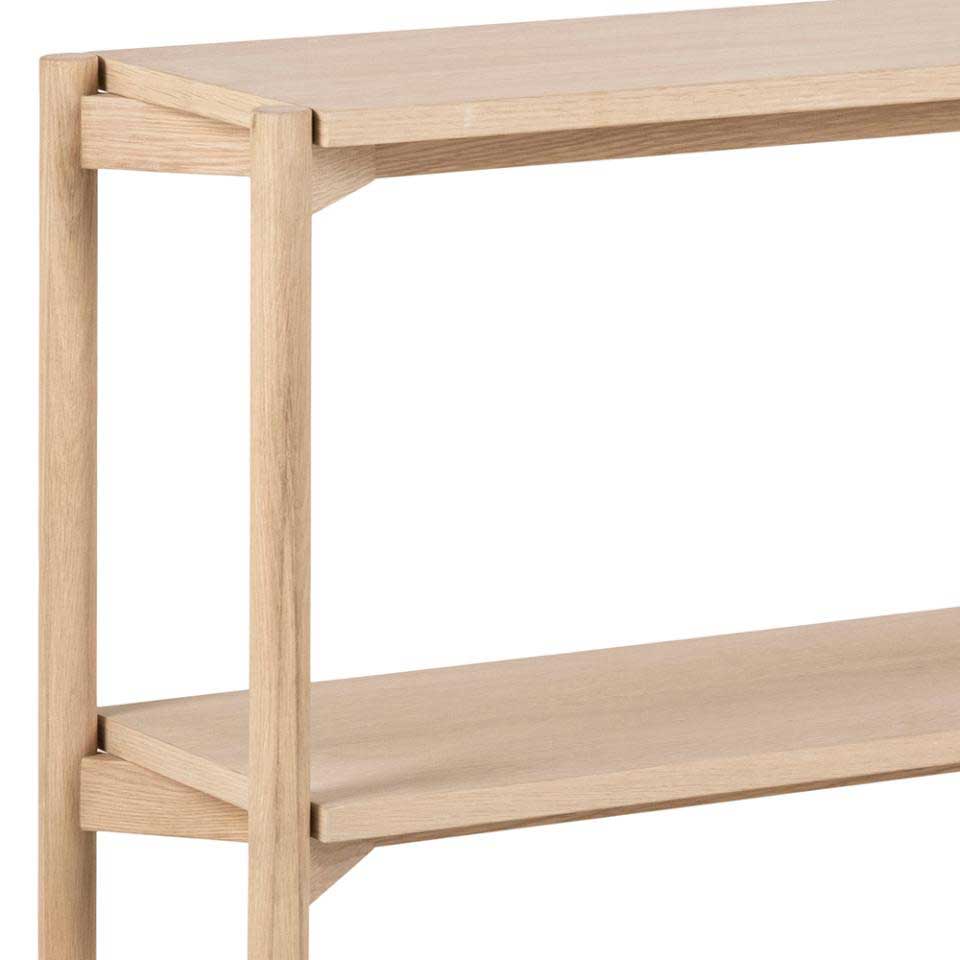 Brussels Bookcase, Low Limed Oak,Oiled Oak