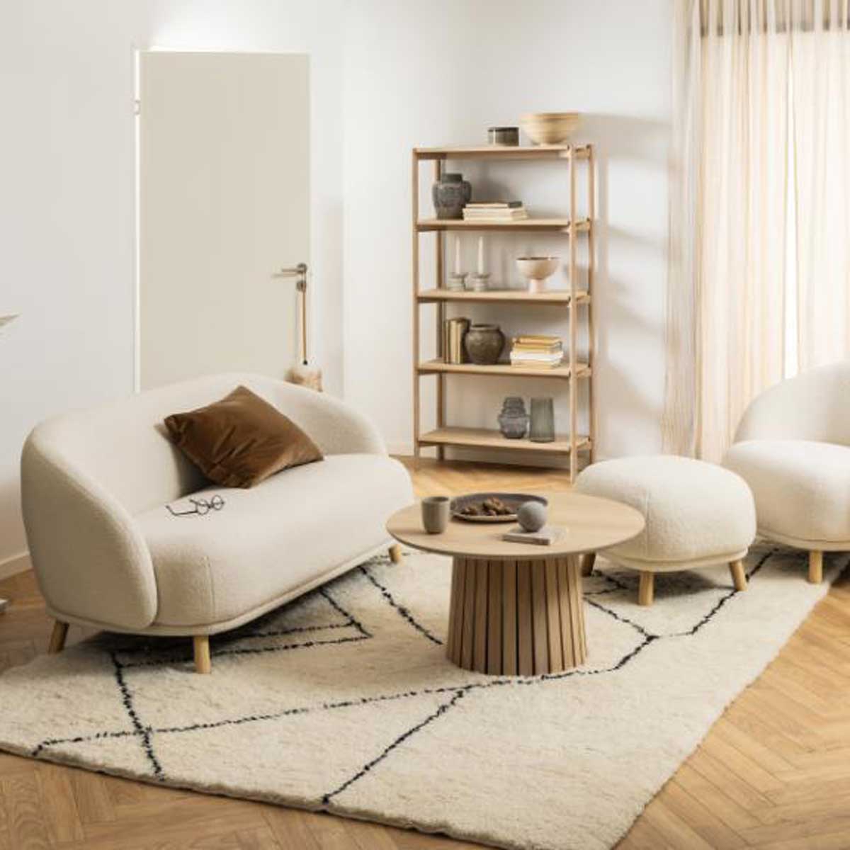 Brussels Bookcase, Tall Limed Oak,Oiled Oak