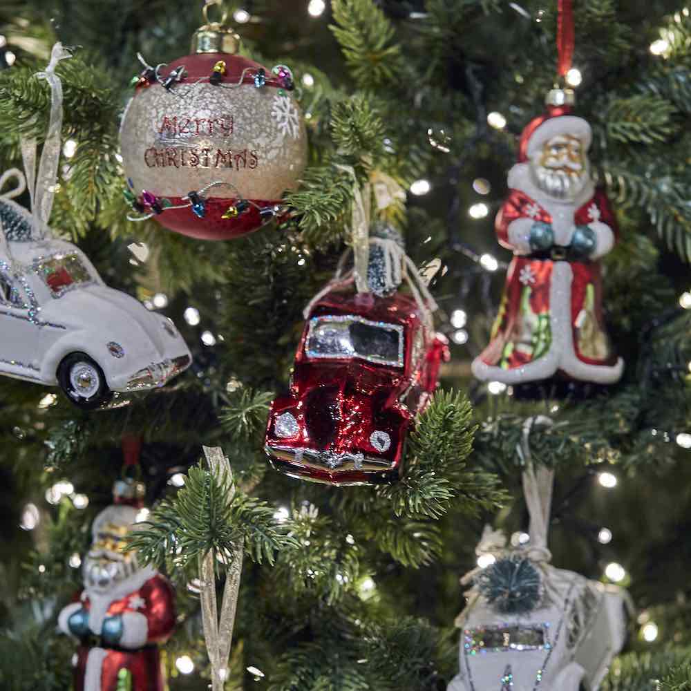 Christmas Decorations, Car, vintage style santa decoration