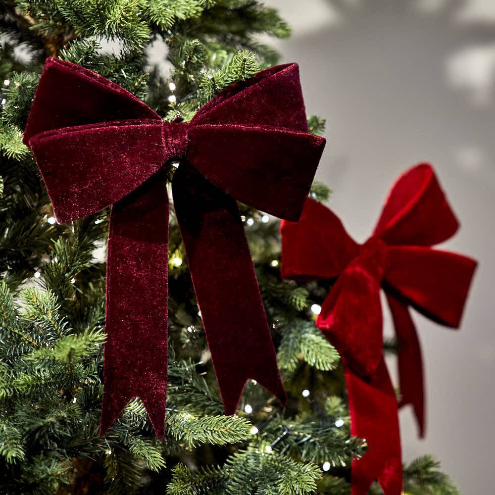 Burgandy Velvet Wired Bow, Small